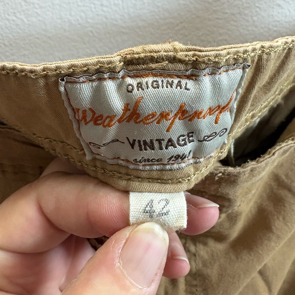 Original Weatherproof Vintage Brown Regular Fit Cargo Shorts 42 - Picture 3 of 7
